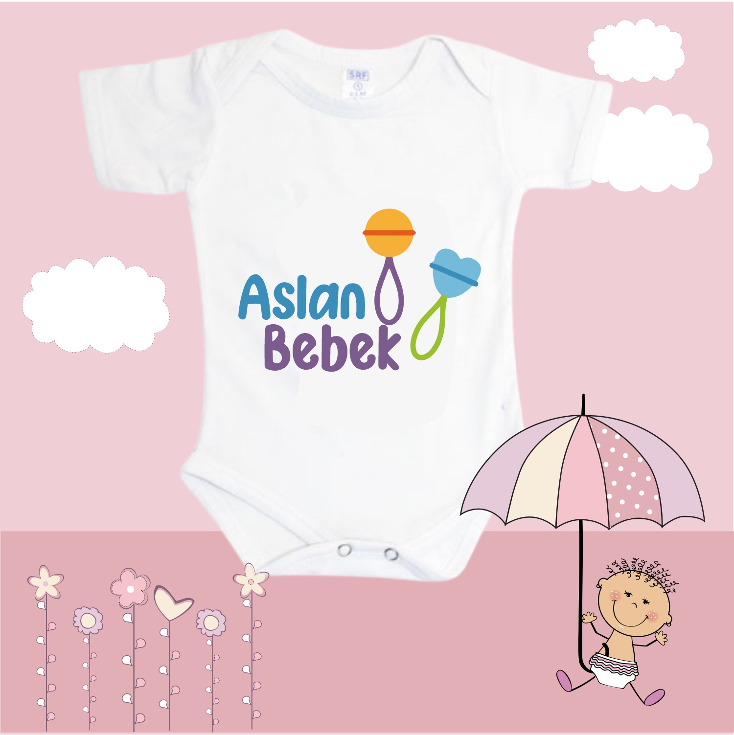 Baskılı Bebek Zıbın