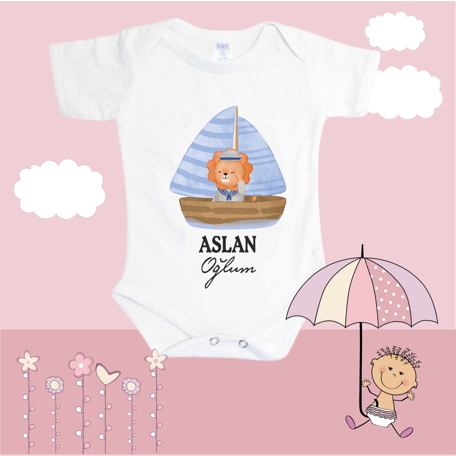 Baskılı Bebek Zıbın