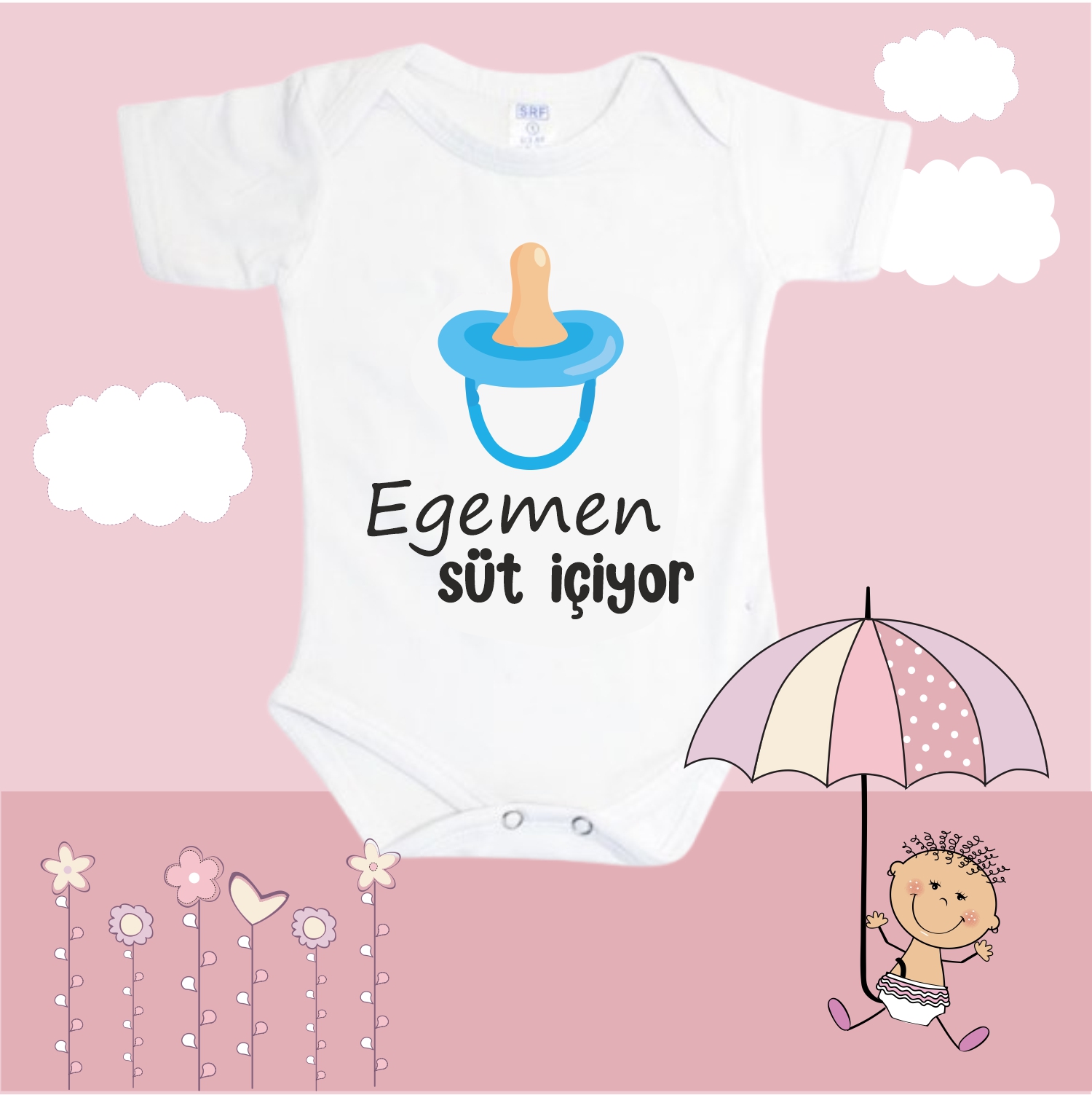 Baskılı Bebek Zıbın