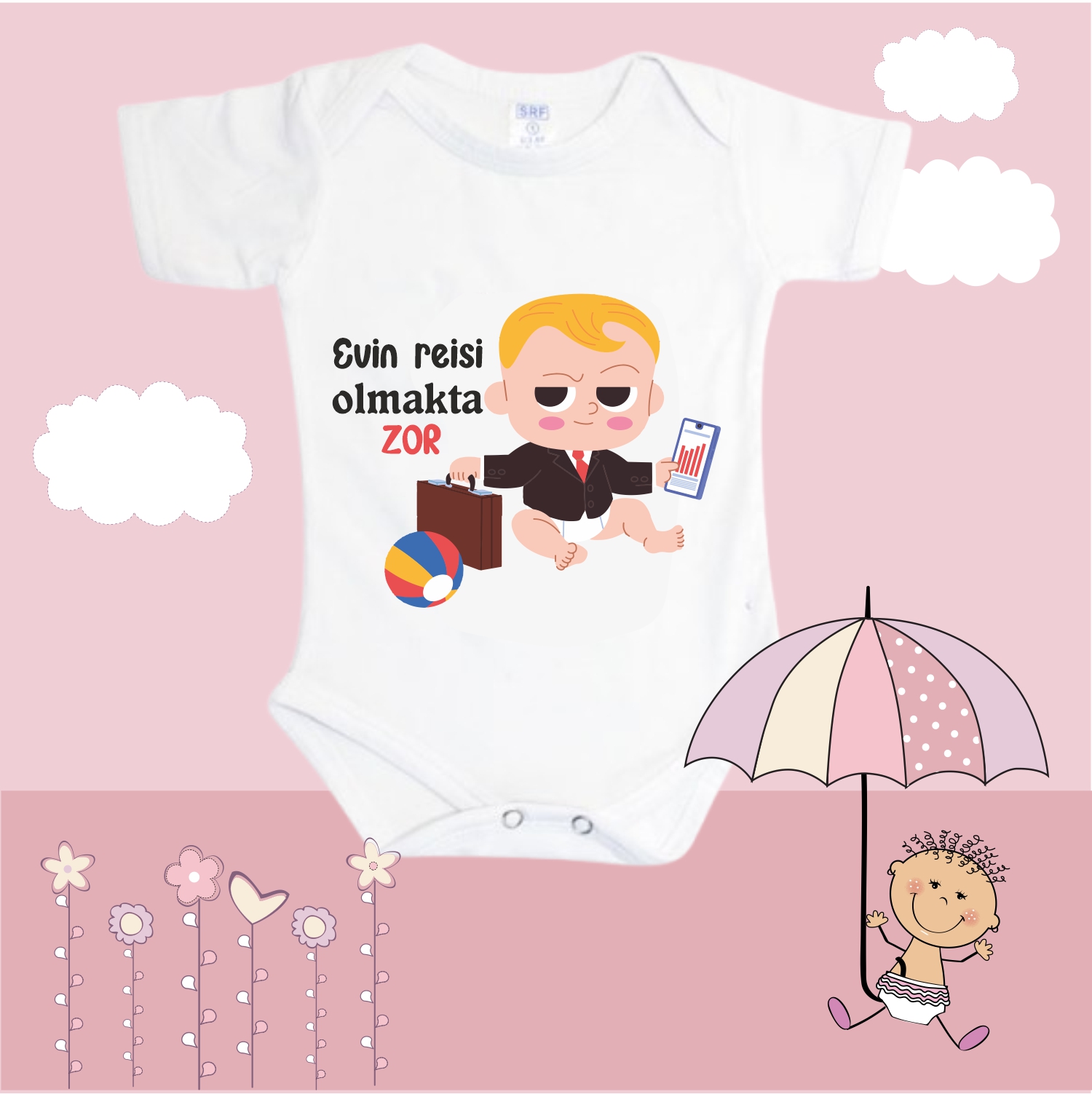 Baskılı Bebek Zıbın