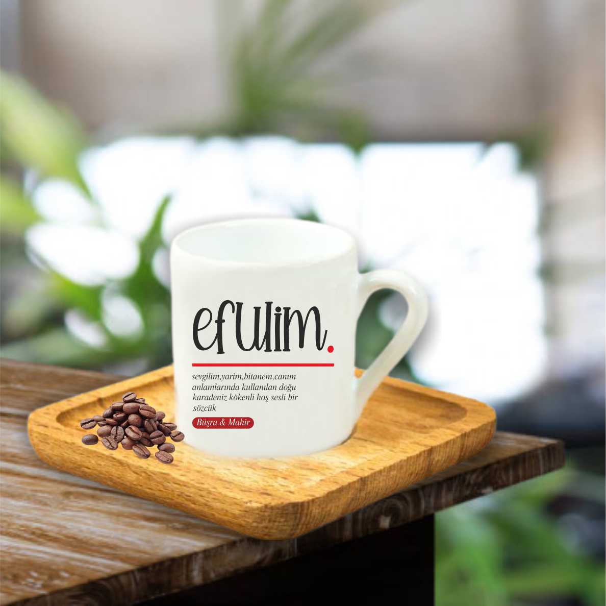 Ahşap Tabaklı Fincan