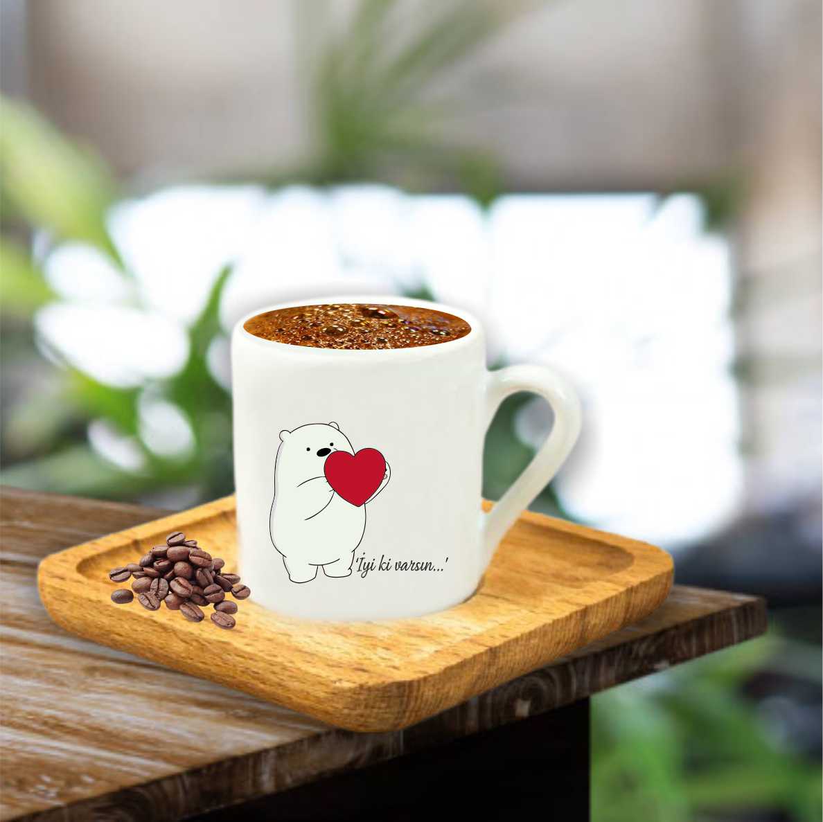 Ahşap Tabaklı Fincan