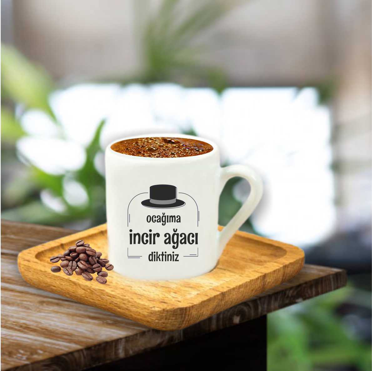 Ahşap Tabaklı Fincan