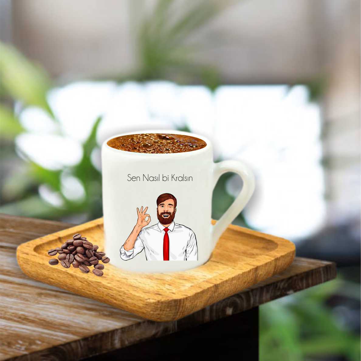 Ahşap Tabaklı Fincan