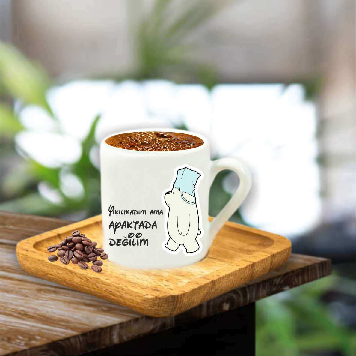Ahşap Tabaklı Fincan