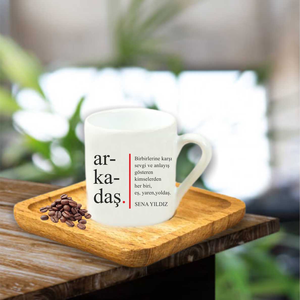Ahşap Tabaklı Fincan