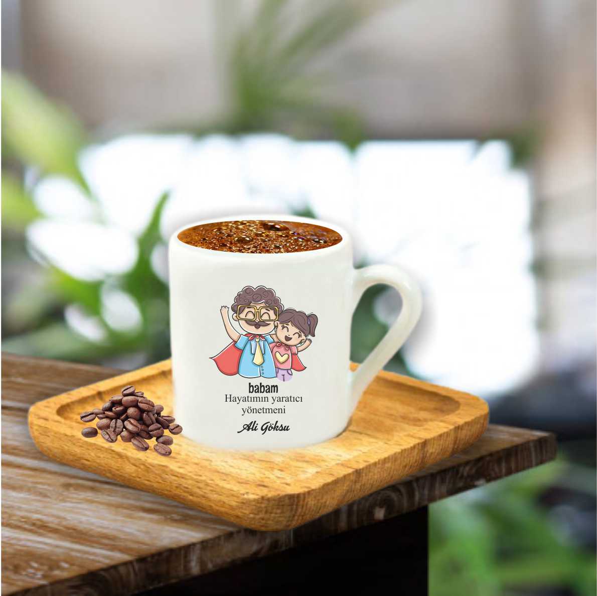 Ahşap Tabaklı Fincan