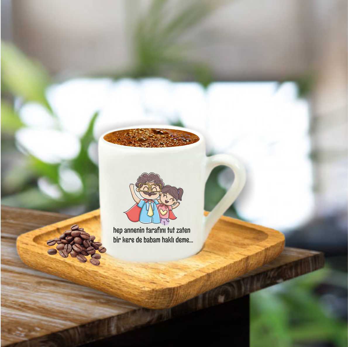 Ahşap Tabaklı Fincan