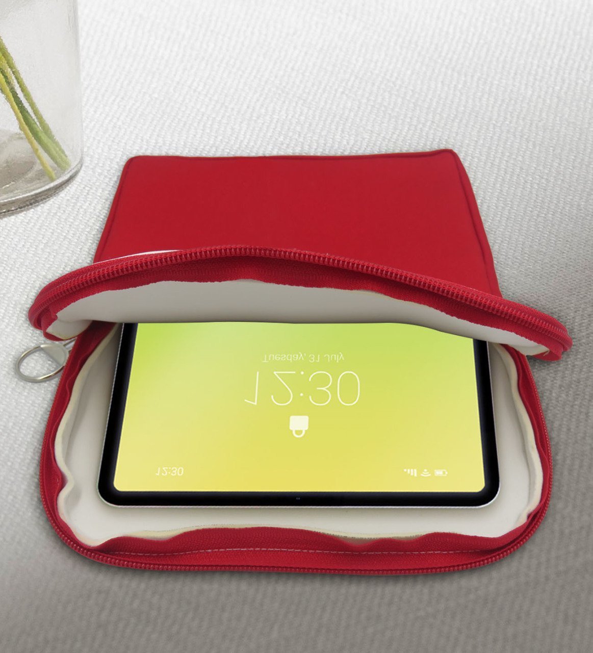 BK Gift Ayı Tasarımlı Taşınabilir Koruyucu Tablet Kılıfı & Organizer Çanta - Kırmızı-1