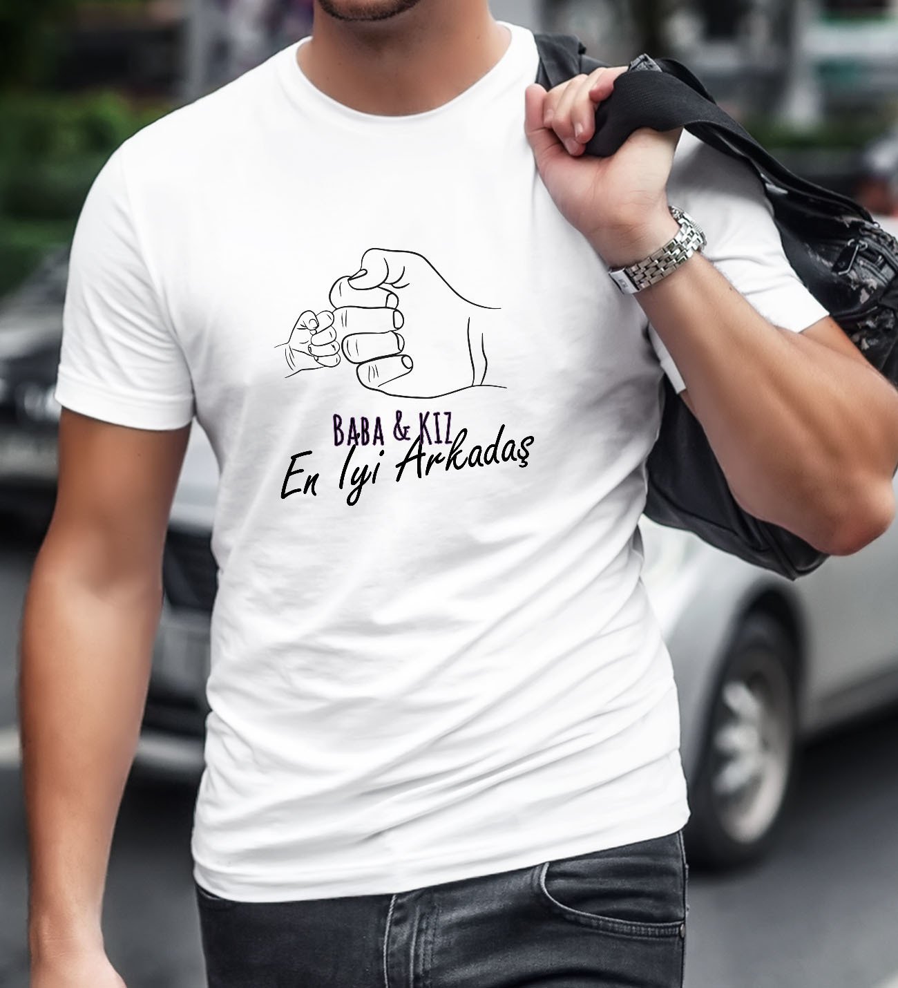 BK Kids Baba Kız Kombin Tshirt-Zıbın Hediye Seti -1