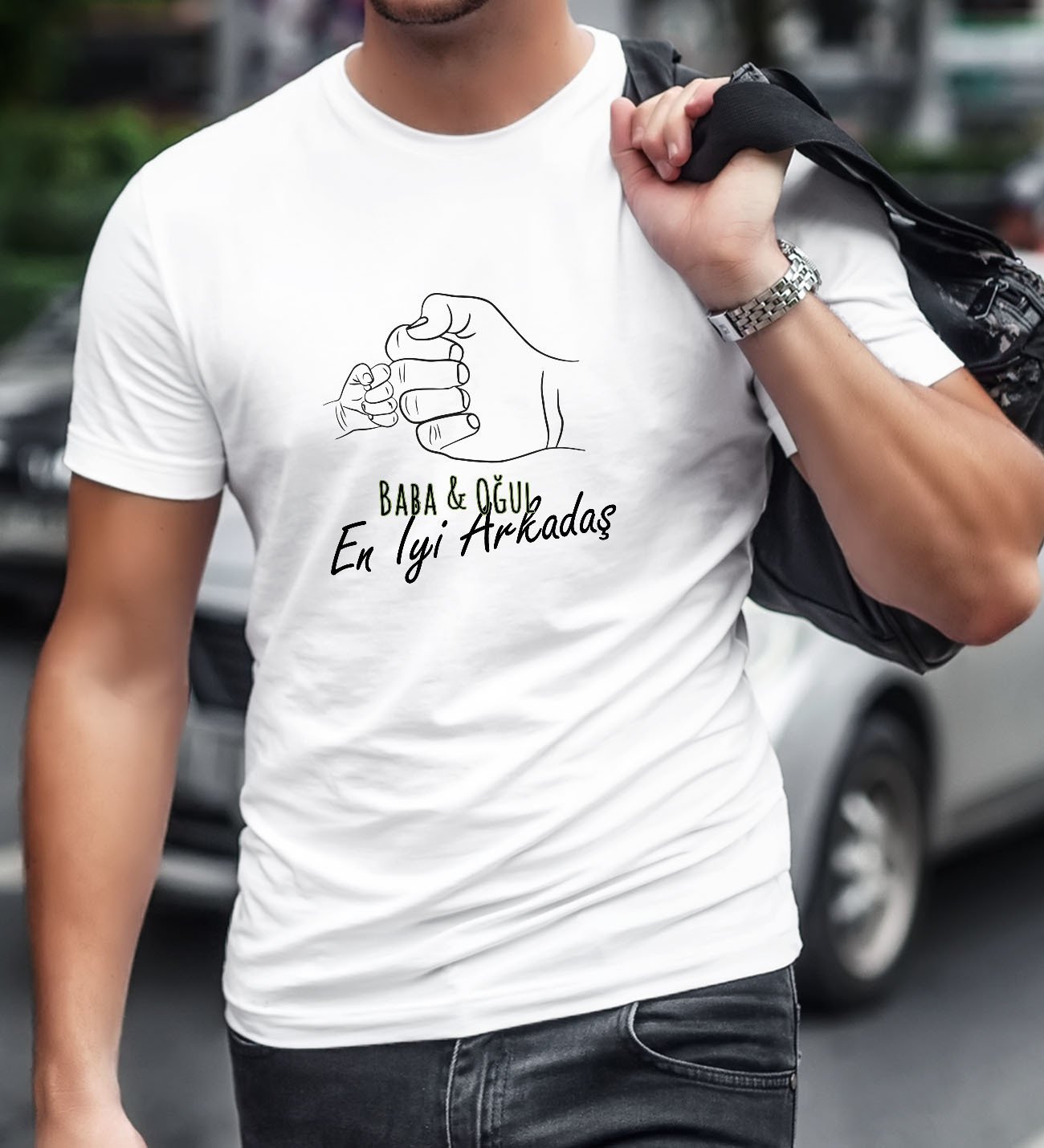 BK Kids Baba Oğul Kombin Tshirt-Zıbın Hediye Seti -1