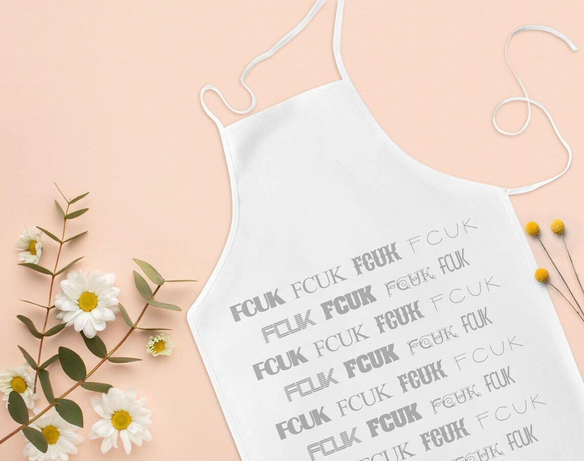 BK Gift Fcuk Tasarımlı Beyaz Mutfak Önlüğü Aşçı Hediyesi, Arkadaşa Hediye-6