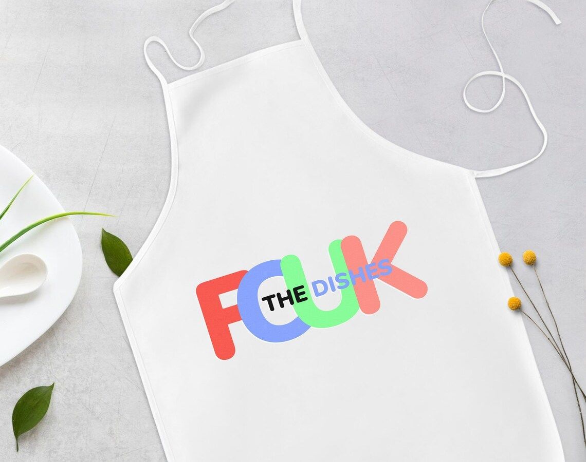 BK Gift Fcuk Tasarımlı Beyaz Mutfak Önlüğü Aşçı Hediyesi, Arkadaşa Hediye-8