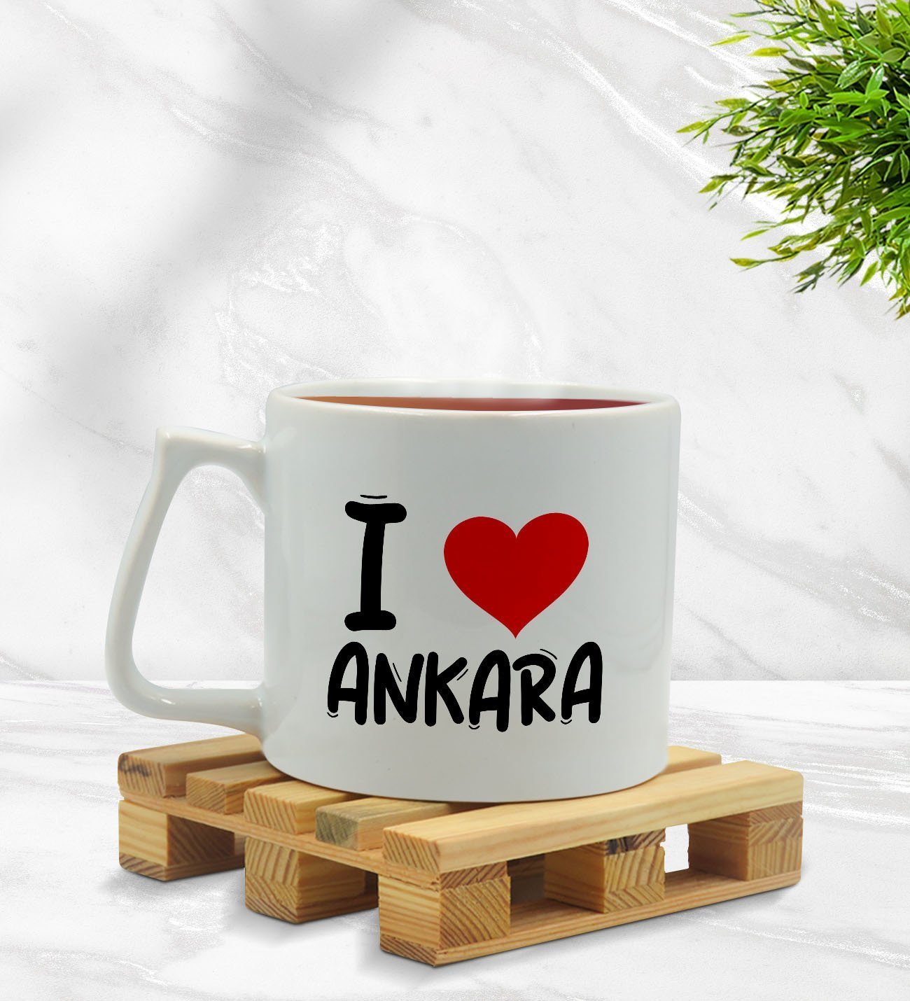 BK Gift I Love Ankara Tasarımlı Middle Beyaz Kupa Bardak BK Gift I Love Ankara Tasarımlı Middle Beyaz Kupa Bardak