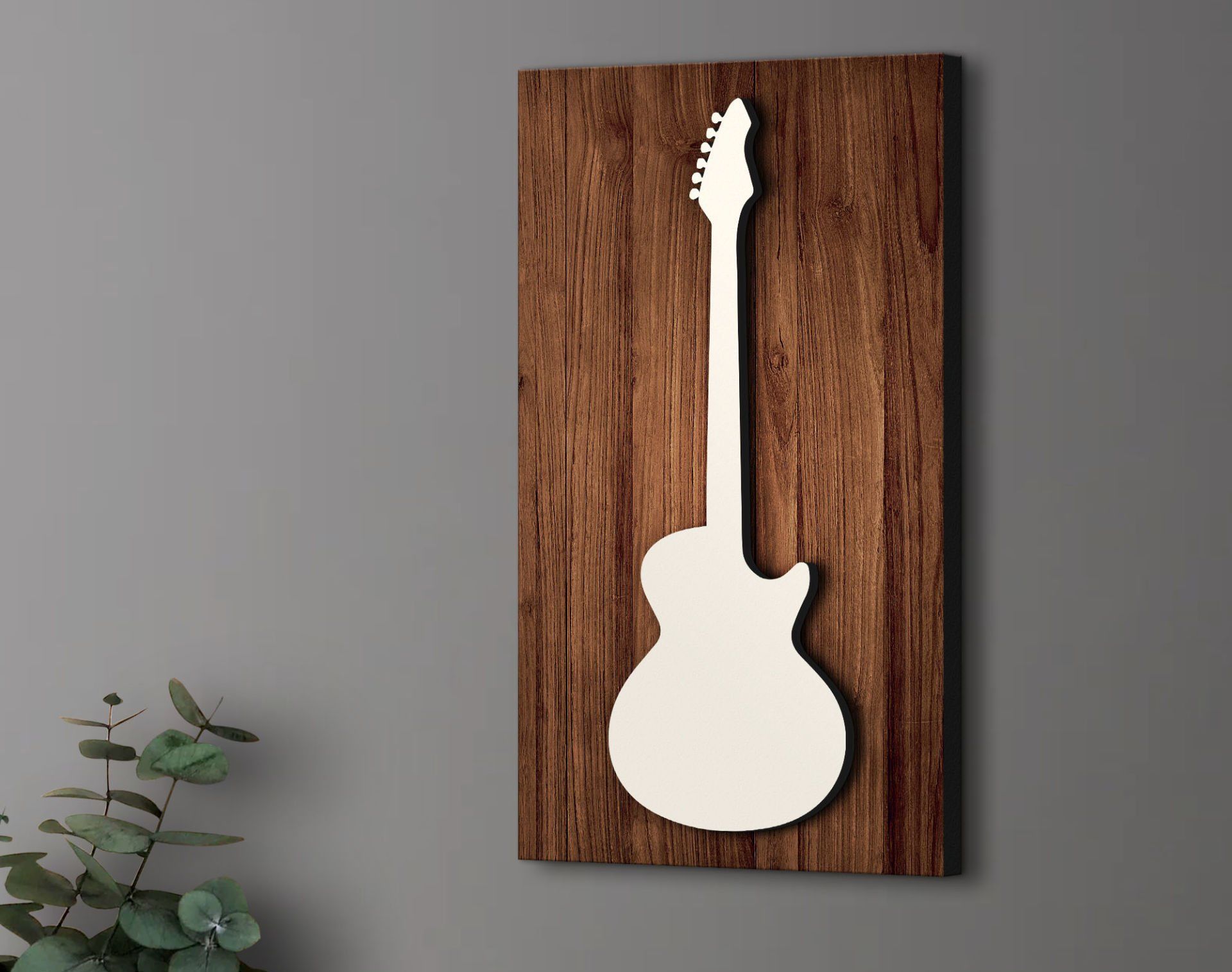 BK Gift Kabartma Gitar Tasarımlı Ahşap Tabela, Home Bar Tabela, Rustik Ev Dekorasyonu, Duvar Dekoru-1