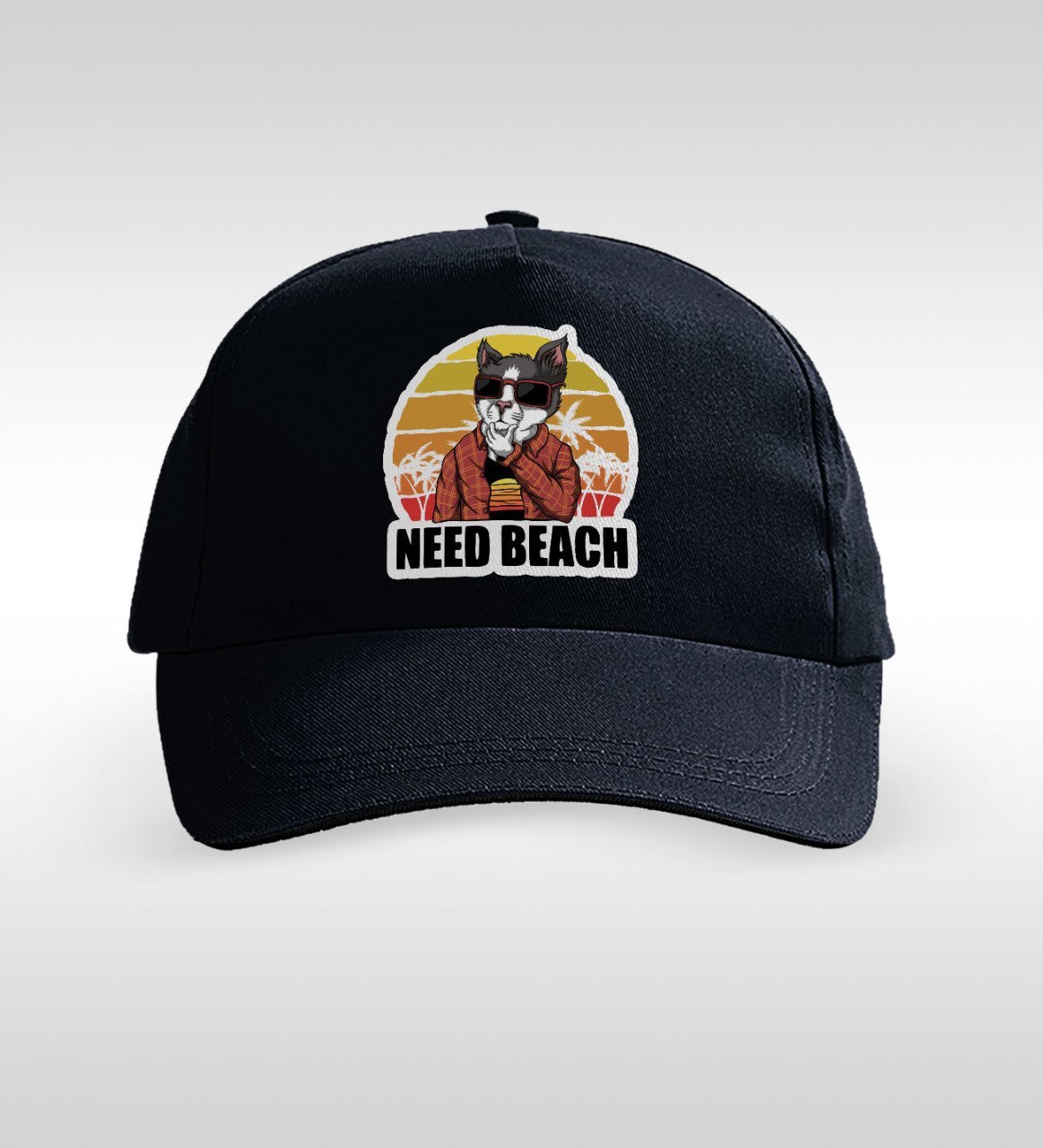 BK Gift Kedi Tasarımlı Siyah Şapka-2