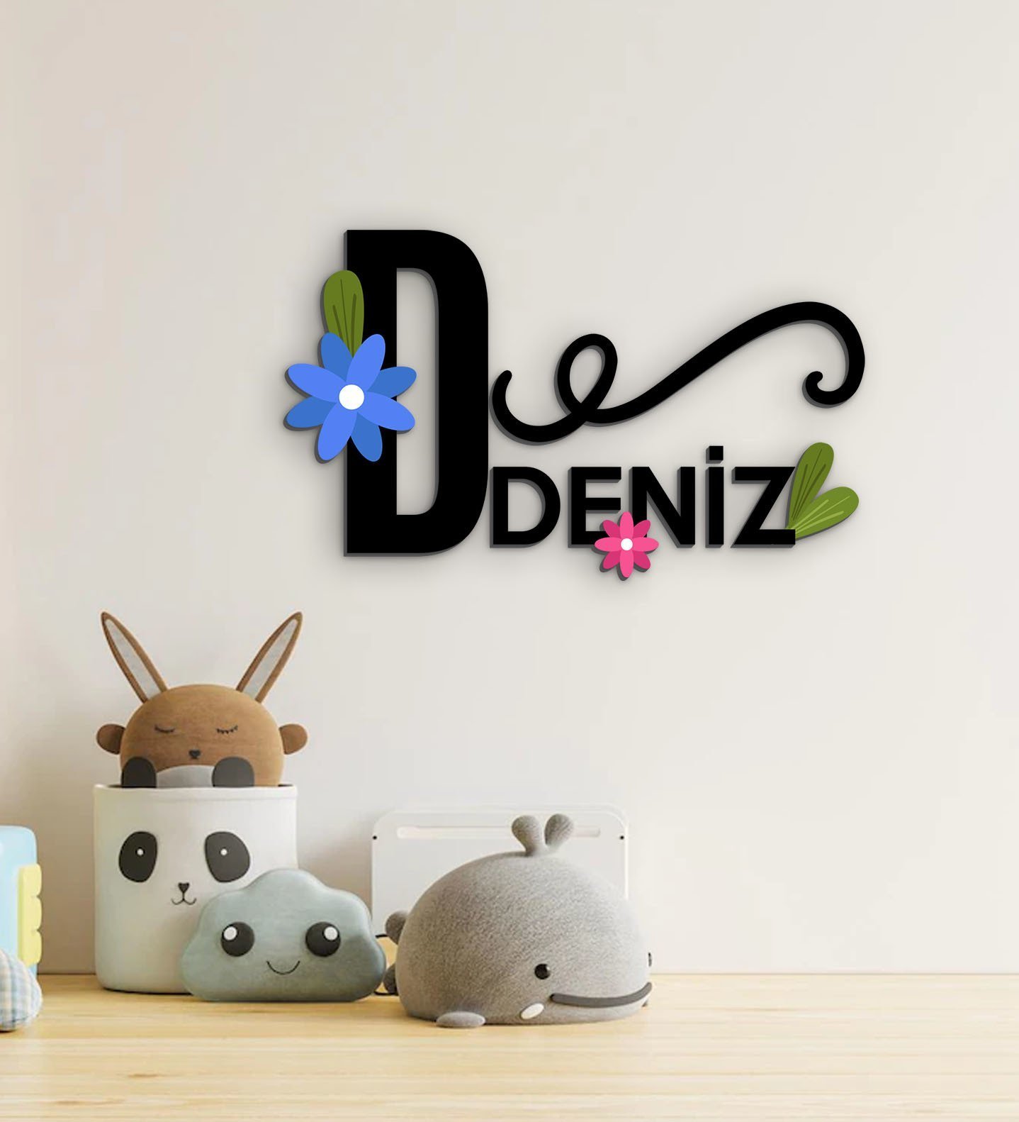BK Gift Kişiye Özel İsimli Ahşap Duvar Yazısı-7