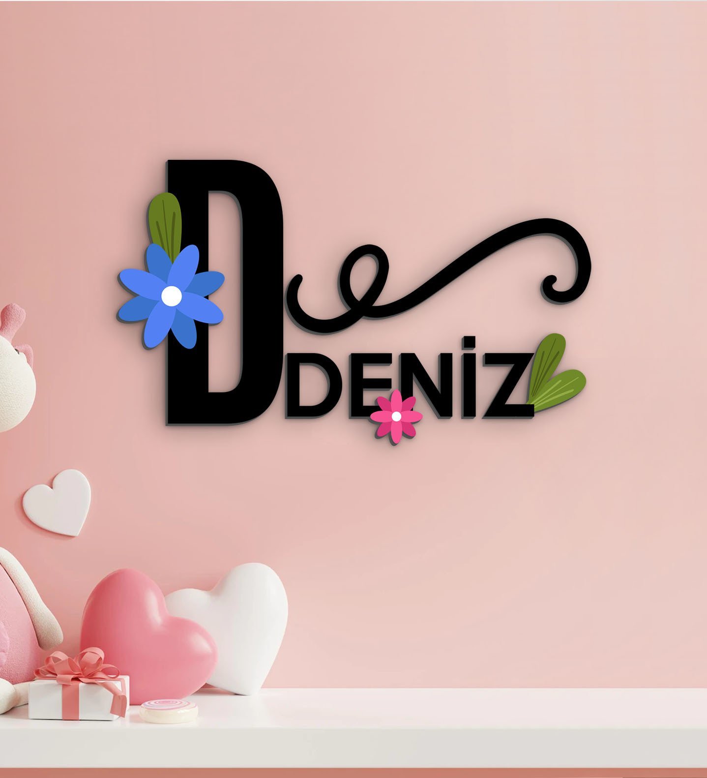 BK Gift Kişiye Özel İsimli Ahşap Duvar Yazısı-7