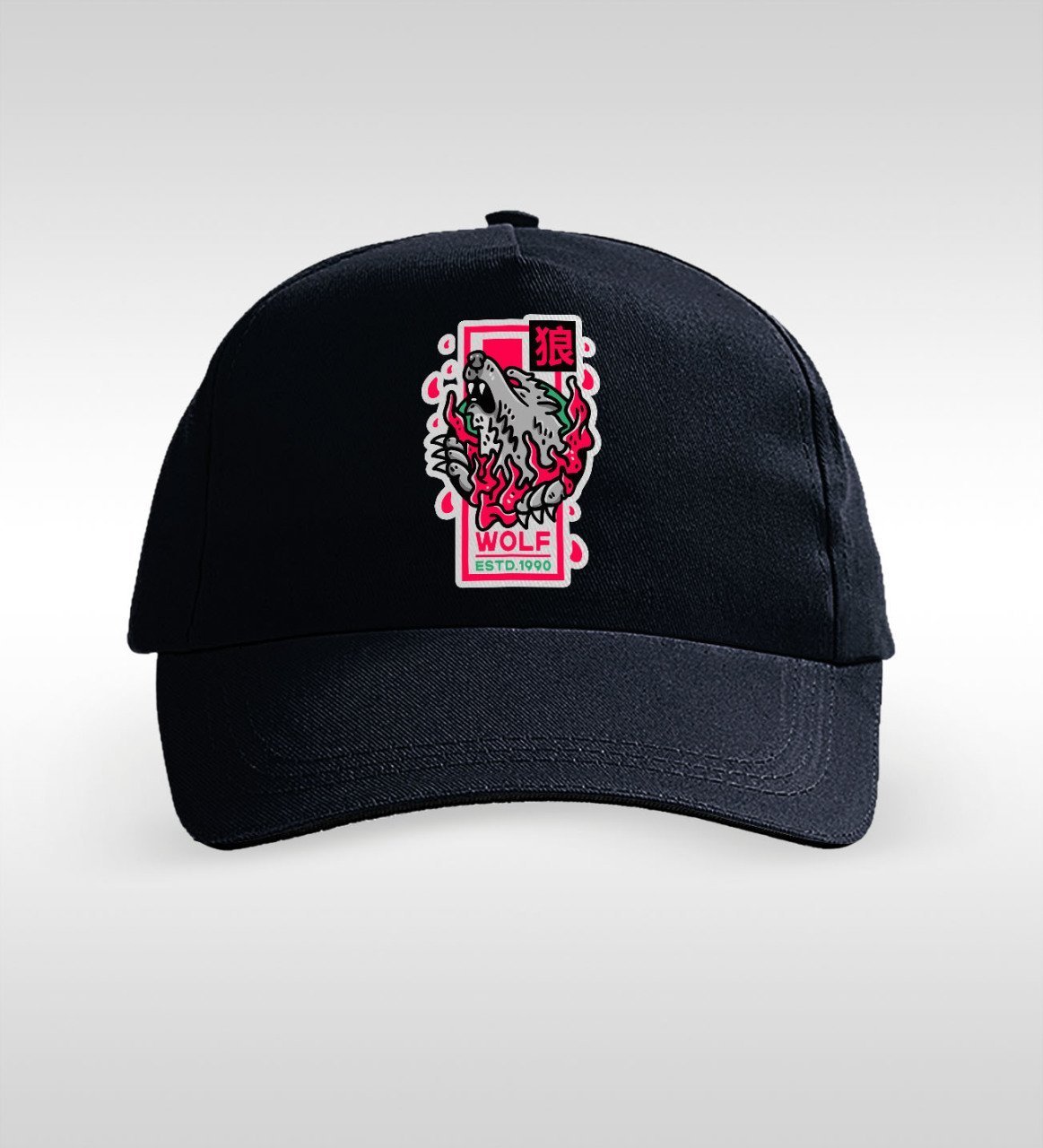 BK Gift Kurt Tasarımlı Siyah Şapka-1