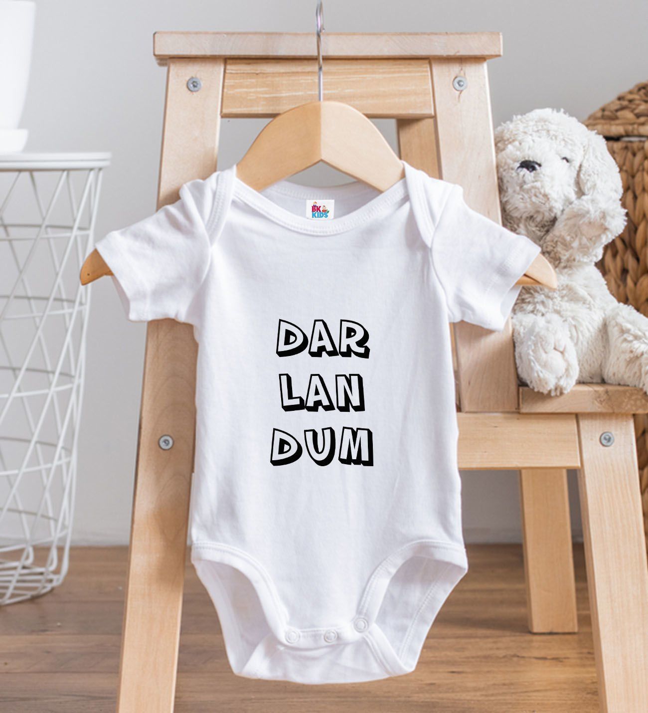 BK Kids Darlandum Tasarımlı Beyaz Bebek Body Zıbın-2 BK Kids Darlandum Tasarımlı Beyaz Bebek Body Zıbın-2